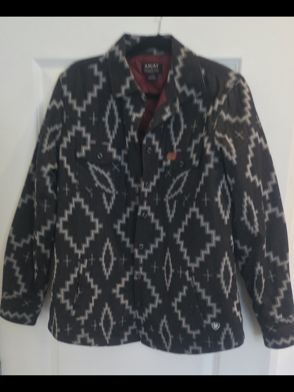 Ariat Black Jacket with White Geometric Pattern